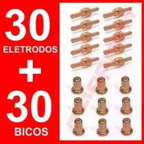 Kit Consumíveis Tocha Corte Plasma PT31: 30 un. Bico Longo. - 30 un. Eletrodo Longo. Kit Consumíveis Tocha Corte Plasma PT31: 30 un. Bico Longo. - 30 un. Eletrodo Longo.