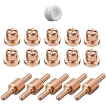 Kit Consumível Tocha Pt31 Cut40 Cut50 26 Peças Tipo Curto - 10 Bicos + 5 Eletrodos + 1 Anel Cerâmico