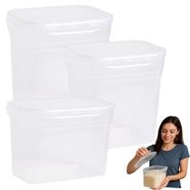 Kit Container Pote Hermetico Retangular Alto 900ml 2,8/4,5L