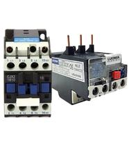 Kit contator cjx2-d1810 na 220v 60hz + relê térmico 12-18a