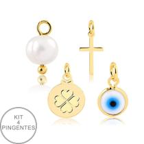 Kit Contendo 4 Pingentes Patuá Para Montagens Diversas Kit Contendo 4 Pingentes Patuá Para Montagens Diversas