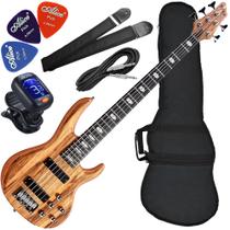 Kit Contrabaixo Phx Bs-5 GN Top V Ativo 5 Cordas Cedro Bx01