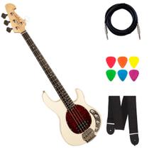 Kit Contrabaixo Tagima Tbm4 Olympic White 4 Cordas + Acessórios