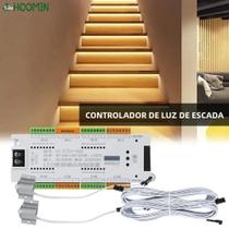 Kit Controlador De Luz LED Com Sensor De Movimento Para Escadas, 32 Canais, DC 12V 24V, Fita