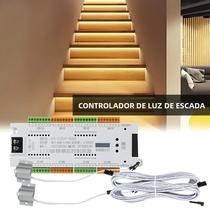Kit Controlador De Luz LED Com Sensor De Movimento Para Escadas, 32 Canais, DC 12V 24V, Fita