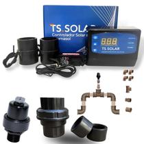 Kit Controlador Digital TS Solar V2 Bivolt Válvula Quebra Vácuo Válvula de Retenção Kit Cavalete Piscinas Eficiente