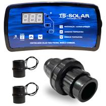 Kit Controlador Digital TS Solar Válvula de Retenção Ecomasol Completo Piscinas