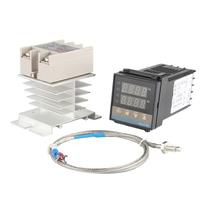 Kit Controlador Temperatura Digital Pid 40a Rex-C100 Bivolt Termostato Relé SSR 40A Termopar K Dissipador de calor - Safiratec