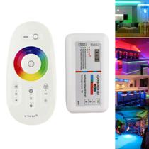 Kit Controladora Com Controle Remoto Sem Fio RGB (Colorido) Touch Screen para Fita de Led e Luminária De Piscina RGB