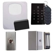 Kit Controle de Acesso Fechadura Eletroímã Teclado Carregador Bateria Botoeira Ipec