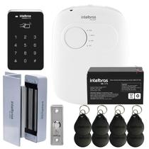 Kit Controle de Acesso Intelbras Digiprox com Fechadura Eletroímã e Botão de Saída Inox