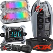 Kit Controle Longa Distancia + Voltimetro + 2 Strobos Farois LED RGB - AJK Smart Control All In One