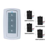 Kit Controle Remoto para Ventilador Parede - 4 Ventiladores - Living5000 4V