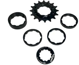 Kit Conversão Cog Single Speed 16 Dentes Alumínio Preto Do Grau Kit Conversão Cog Single Speed 16 Dentes Alumínio Preto Do Grau