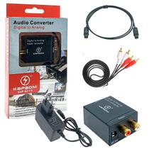 Kit Conversor Audio Digital para Analógico com Cabo Óptico e Cabo RCA Kapbom