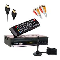 Kit Conversor Digital De Tv + Antena Digital Interna Hd Hdtv 3 metros