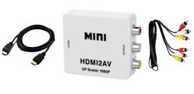 Kit Conversor Hdmi Para Áudio E Vídeo Rca Hdmi2av com cabo - Várias