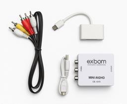 Kit Conversor RCA para HDMI + Leitor USB Tipo C e Cabo 3RCA 1,5m