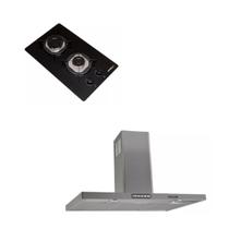 Kit Cooktop 2 Bocas automático + Coifa Parede Inox Slim 60cm Nardelli