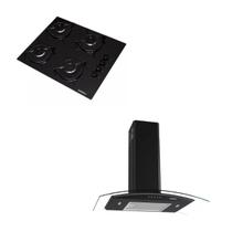 Kit Cooktop 4 b automático + Coifa Depurador exaustor Curva 80cm Nardelli