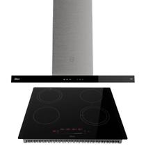Kit Cooktop por Indução 4 Bocas e Coifa de Parede 90 cm Oster
