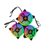 Kit Cooler 3 Fans RGB Ktrok Atria Controle 120X120mm 1200RPM Kit Cooler 3 Fans RGB Ktrok Atria Controle 120X120mm 1200RPM