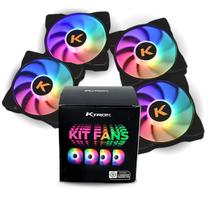 Kit Cooler 4 Fans RGB Ktrok 120X120mm Silencioso 1200 RPM