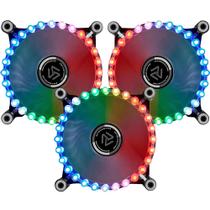 Kit Cooler Alseye Gatling 3 Fans Rainbow Rgb 120mm Kit Cooler Alseye Gatling 3 Fans Rainbow Rgb 120mm