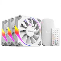 Kit cooler fan + controladora para gabinete 3un sangue frio 3 argb white ghost 120mm pcyes - k3argbsf3wgbr