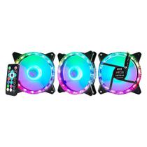 Kit Cooler Fan K-Mex AABDK1 ARGB Star 3x120mm com Controladora e Controle Remoto AABDK136FTIKB0X