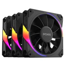 Kit Cooler FAN para Gabinete 3UN Sangue Frio 3 ARGB BLACK Vulcan Reverse 120MM PCYES - K3ARGBSF3RVBR Kit Cooler FAN para Gabinete 3UN Sangue Frio 3 ARGB BLACK Vulcan Reverse 120MM PCYES - K3ARGBSF3RVBR