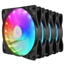 Kit Cooler Fan Rain 4 Fans Evus FK-12R RGB 120mm controlável