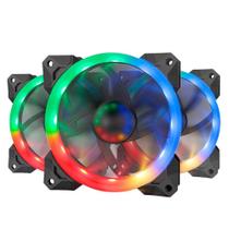 Kit Cooler Fan Redragon com 3 Unidades, RGB, 12cm - GC-F008 Kit Cooler Fan Redragon com 3 Unidades, RGB, 12cm - GC-F008
