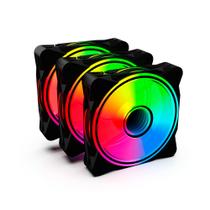 Kit Cooler Fan RGB 120 mm One Power Radiant X3, 3 Fans ARGB, Black, Com Controladora, FN701