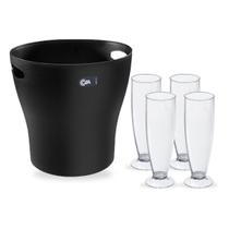 Kit Cooler Fun Preto + 4 Tulipas Acrílica Fun 210ml