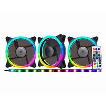 Kit Cooler K-mex Aaek Argb Sync2 Fan120 3pc+fita+controle Remoto/gravacao