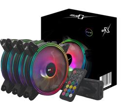 Kit cooler rgb brx 3 fans 120 x 25mm c/ controle e controladora