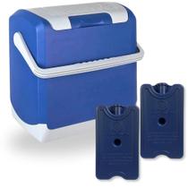 Kit Cooler Termoeletrico 24 L Mini Geladeira 12 V Ntk + 2 Blocos de Gelo Artificial Rigido