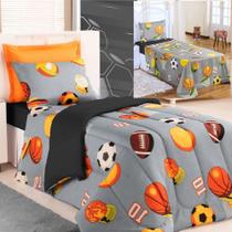 Kit Coordenado Edredom Com Lençol Solteiro Alegria - Cáqui Kit Coordenado Edredom Com Lençol Solteiro Alegria - Cáqui