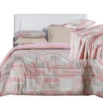 Kit Coordenado Edredom E Lençol e King Quadri 5 Peças