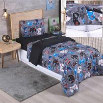 Kit Coordenado Edredom Lençol Solteiro Alegria Play Game