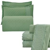 Kit Coordenado Grécia Cobre Leito + Jogo Cama Casal Padrão