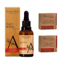 Kit Copaíba Completo Amantikir Xampu Condicionador Óleo Kit Copaíba Completo Amantikir Xampu Condicionador Óleo