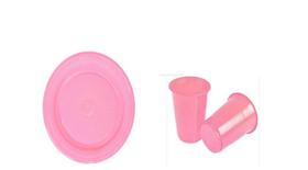 Kit Copo 200ml + Prato 15cm Rosa Plástico- 200un