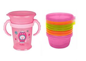 kit Copo 360 210ml e Pote para papinha ccom 6und 180ml Buba