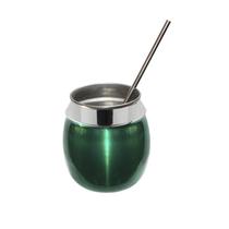 Kit Copo 650ml Coco Alumínio + Canudo Inox Drinks Verde Kit Copo 650ml Coco Alumínio + Canudo Inox Drinks Verde