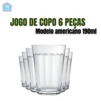 Kit Copo Americano 6 Peças de 190 ml