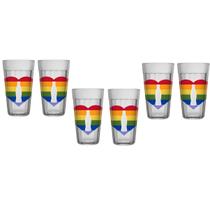 Kit Copo Americano Coca-Cola Pride Coração 6x450ml - Nadir 29100201717206