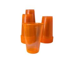 Kit Copo Balada Neon acrílico Laranja 300ml 50 Unidades