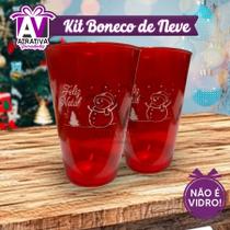 Kit copo boneco de neve 10 copos (acrilico)
